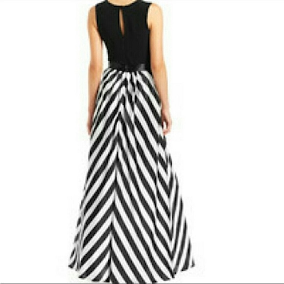 Caché New Black & White Satin Skirt Maxi Formal Sleeveless Dress Prom XXS - Picture 1 of 11